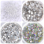 Transparent Crystals White  Nail Art Rhinestones Bulk Flat Back Non Hotfix Rhinestone Glass Bling  for Clothing