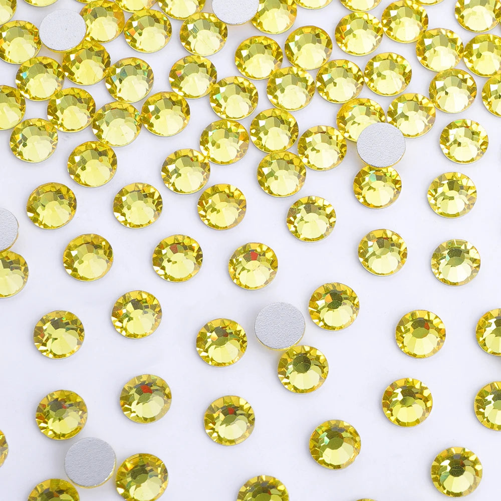 Factory Wholesale Big Bag Non Hotfix Rhinestones SS6-SS30 Glass Crystal Flatback Regular Cut Rhinestones for Nails Art