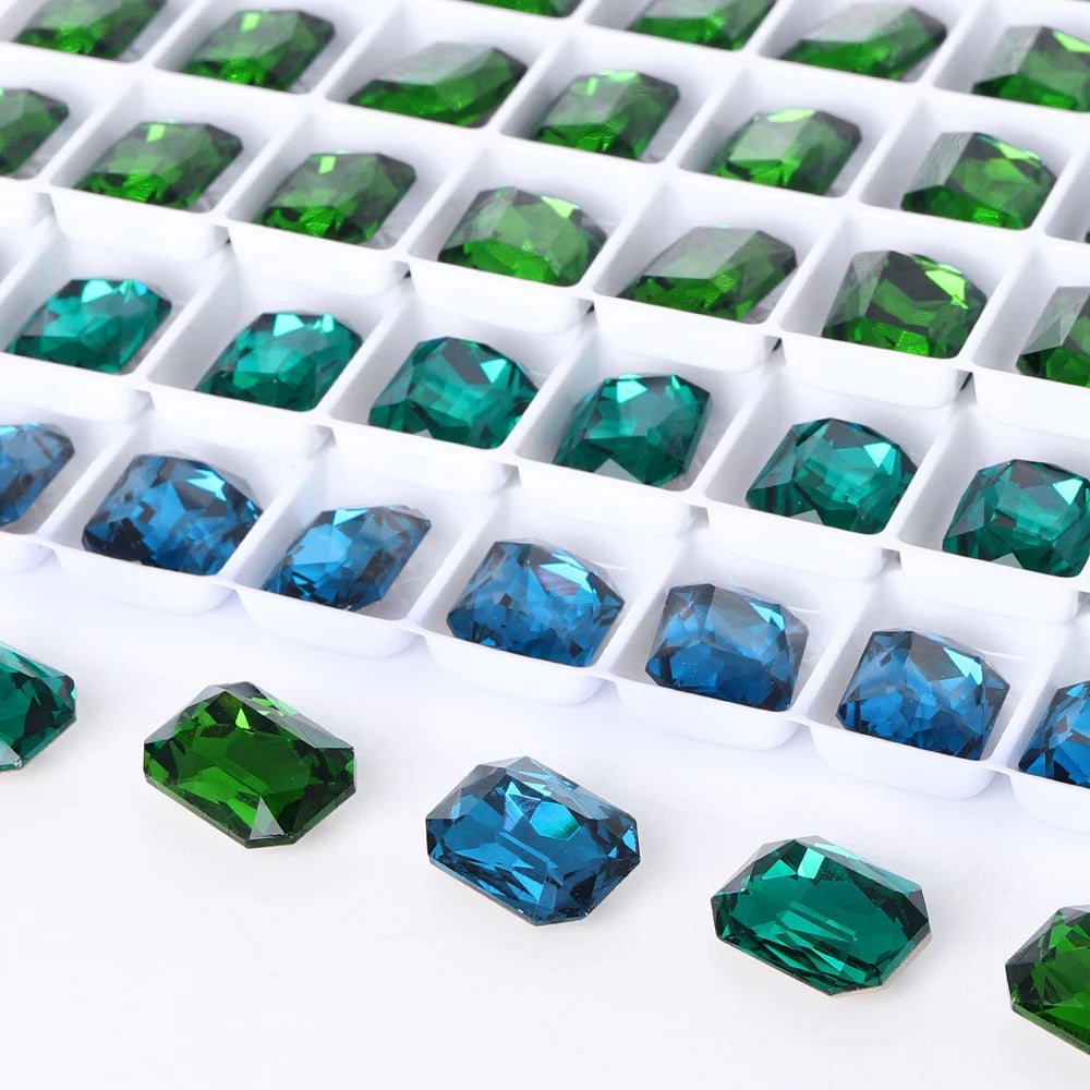 QIYI Latest Fashion Maxi Cushion Octagon K9 Glass Grade AAAAAA Quality Innovative Design Popular Decoration Point Back Stones