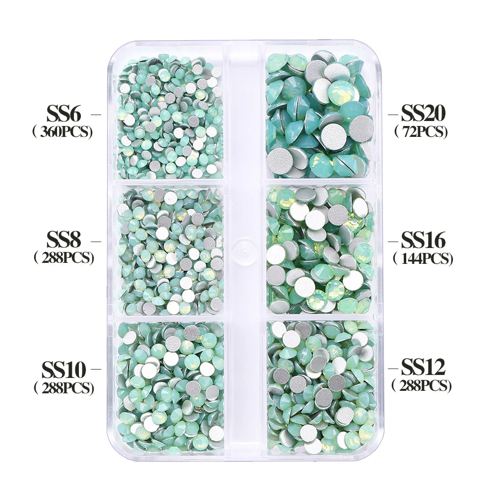 Wholesale Round Crystal Mixed Size Ss6-ss20 Flat Back Non Hot Fix Rhinestones With Box Package