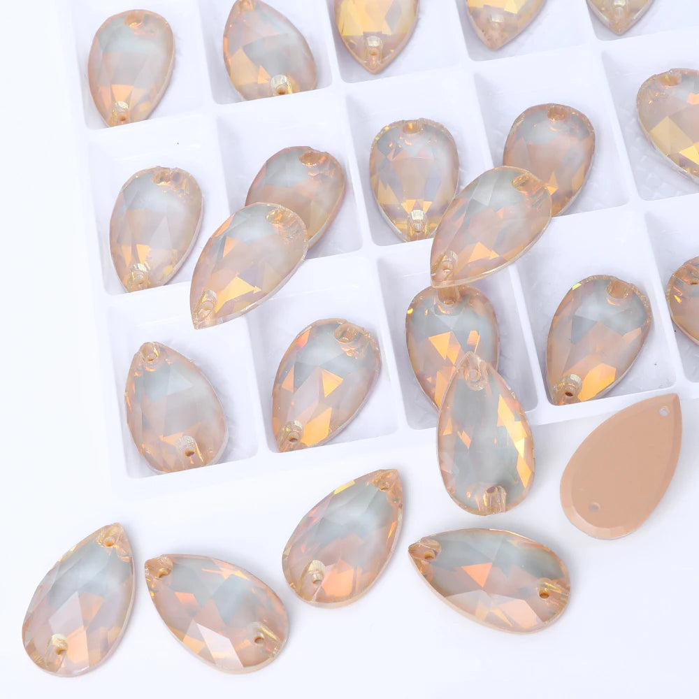 Wholesales Customize New Trend Drop  Shapes Colors Crystal Beads Sewing-On Rhinestones for Jewelry Clothes