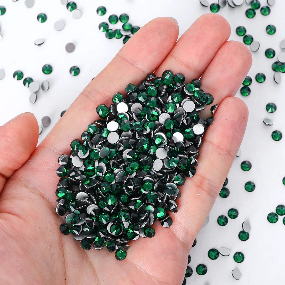 QIYI Wholesale 14400pcs Bulk Package Non Hotfix Rhinestones Glitter Bling Glue on Rhinestones for Accessories