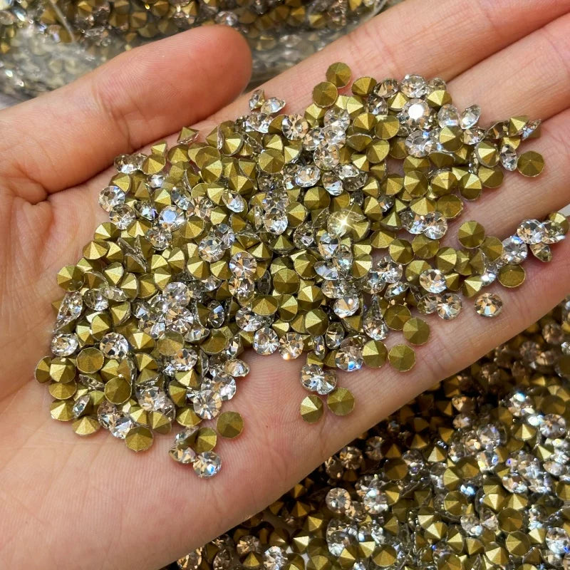 Wholesale SS4-SS28 Diamond Crystal Rhinestone Nail Art DIY Jewelry Accessories Point-back Glass Chaton Rhinestone