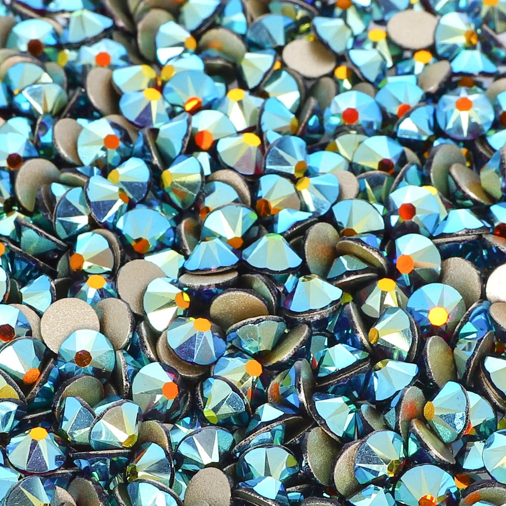 Factory Wholesale Crystal AB Colors 2088 16 Cut Facets Multi and Size Flat Back Golden Bottom High Quality Glass Rhinestones