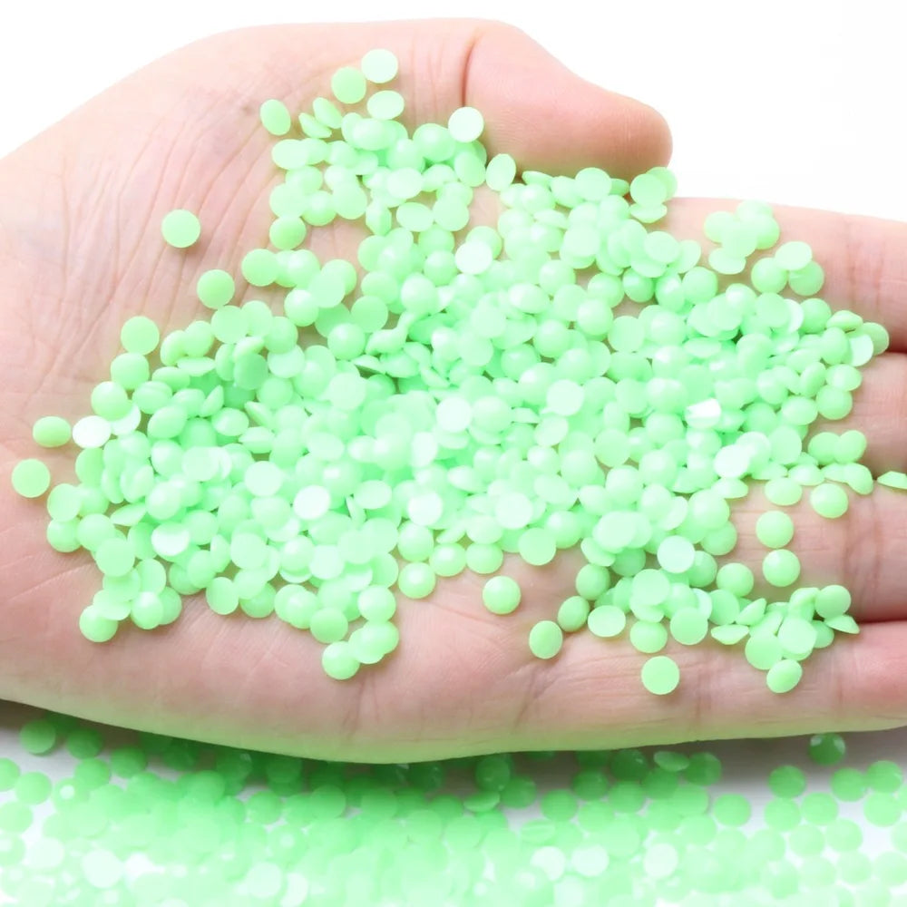 Factory Direct Sales Jelly Solid Opaque Macaroon Color Resin Non Hot Fix Stones Crystal Rhinestones for Garment Decoration