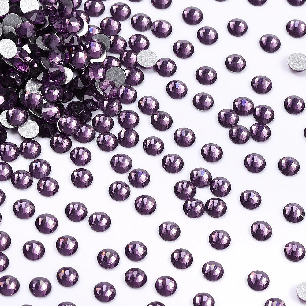 Wholesale Rhinestones 100 Colors Ss06-ss34 Crystal Rhinestone Non Hotfix Flat Back for Top Decoration Accessories
