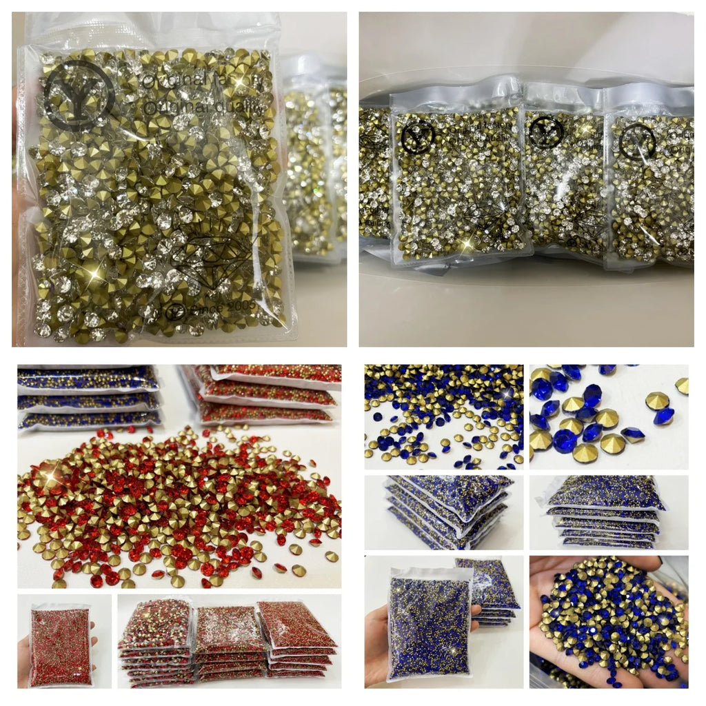 Wholesale SS4-SS28 Diamond Crystal Rhinestone Nail Art DIY Jewelry Accessories Point-back Glass Chaton Rhinestone