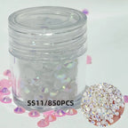 2024 Exquisite Bottled 3mm/5mm/6mm Resin Flat Back Crystal Rhinestone Self Adhesive Nail Diamond Decoration