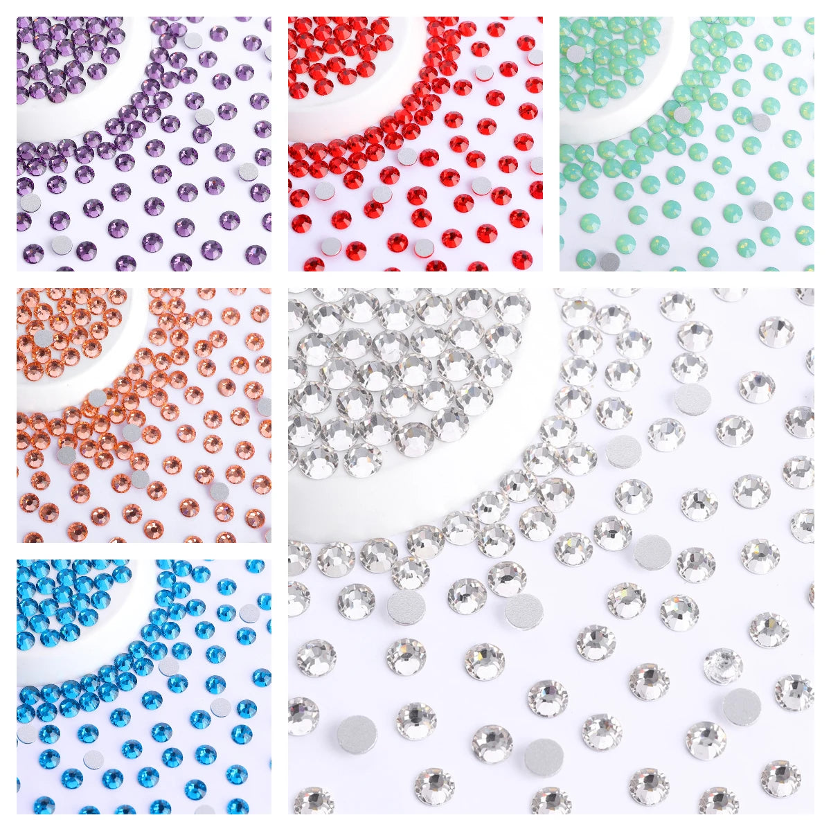 QIYI SS3-SS16 Top Selling Grade AAAAAA Clear Multi Colors Fashion Non Hofix Glass Flat Back Rhinestone for Decoration Cloths