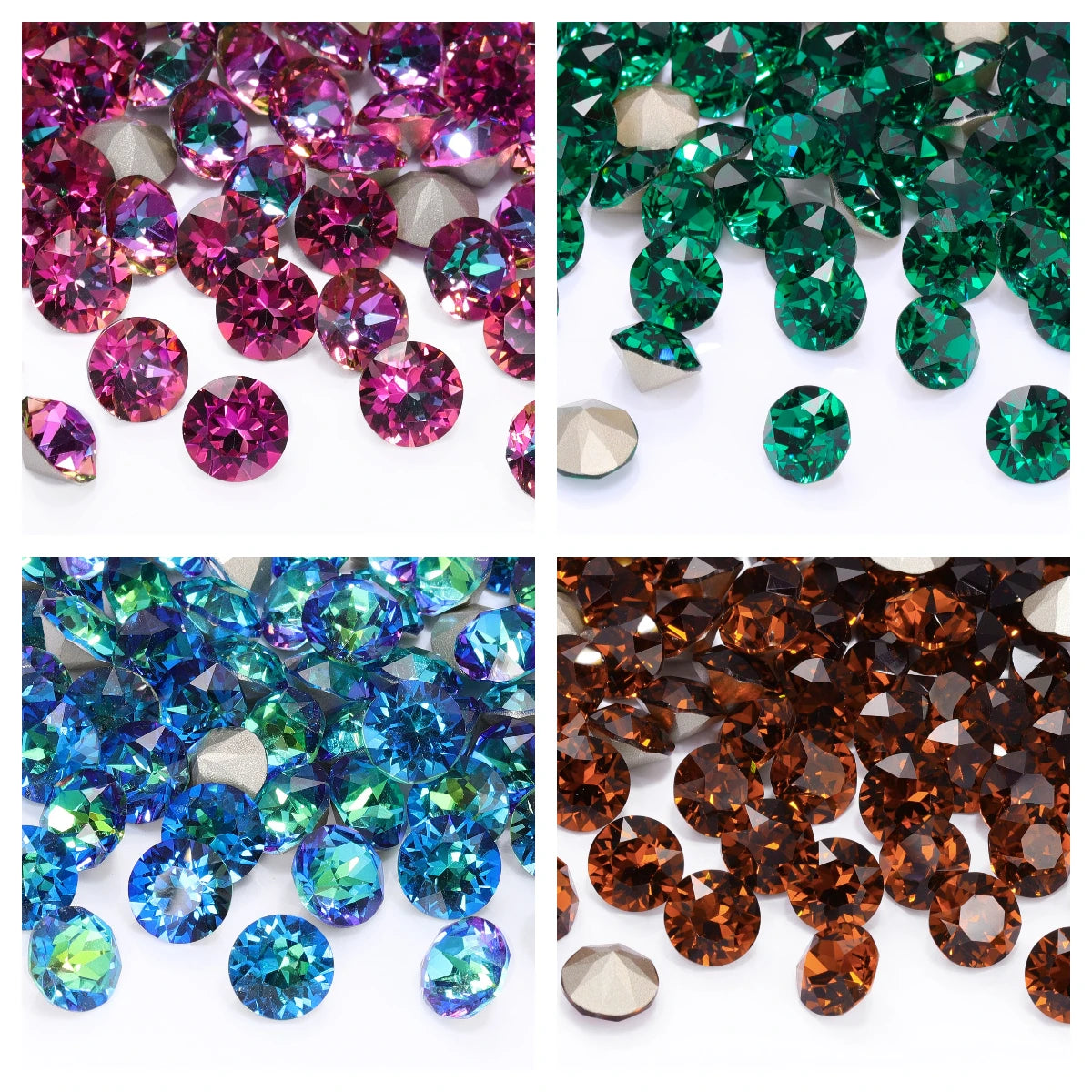 QIYI High Quality Factory Wholesale 200+ Colors Trendy Shimmer Luxury K9 XIRIUS Chaton Pointback Rhinestone for Decoration Cloth