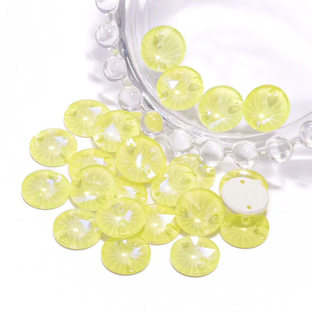 Ready to Ship Neon Rivoli Rhinestones 55 Colors Crystal  Sew-on Rhinestones Glass Clothing Flatback Sewing Stones for Women