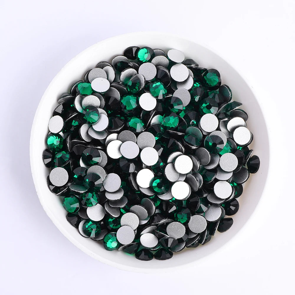 SS6-SS30 Wholesale Small Bag Non Hotfix Glue on 4A+ Quality Rhinestones Glass Crystal Flatback Regular Cut for Nail Art