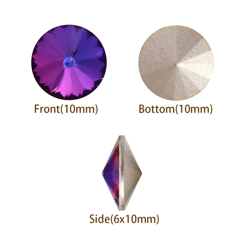 Qiyi New Arrival Rivoli Fancy Shape Eco-friendly Materials Trendy Design K9 Glass High Quality Grade AAAAAA Point Rhinestone