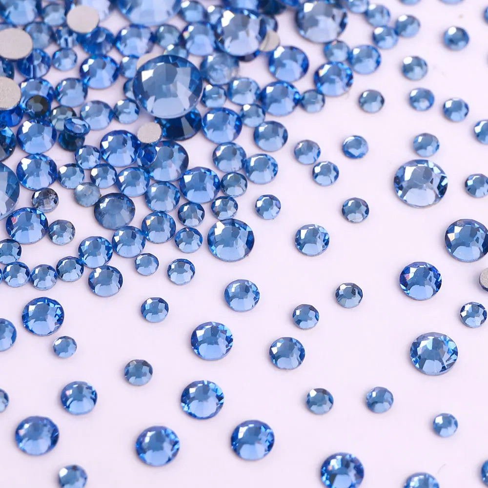 Wholesale Rhinestones Multi Sizes Colorful Non Hotfix Rhinestone Flat Back Nail Rhinestones for DIY Crafts