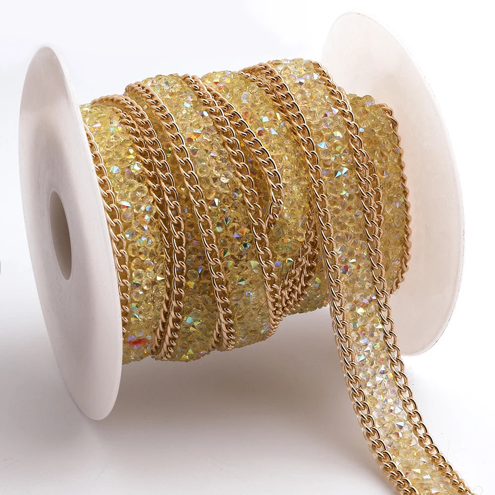 Wholesale Colorful Custom Diamond Tape  Rhinestone Applique Glitter Strass Rhinestones Trinnming Gem for DIY  Decoration