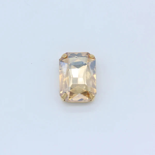 All-size 24-colors Flatback rectangle sew on glass stone Gems sewing crystal rhinestone gold plated button clothes Decorations