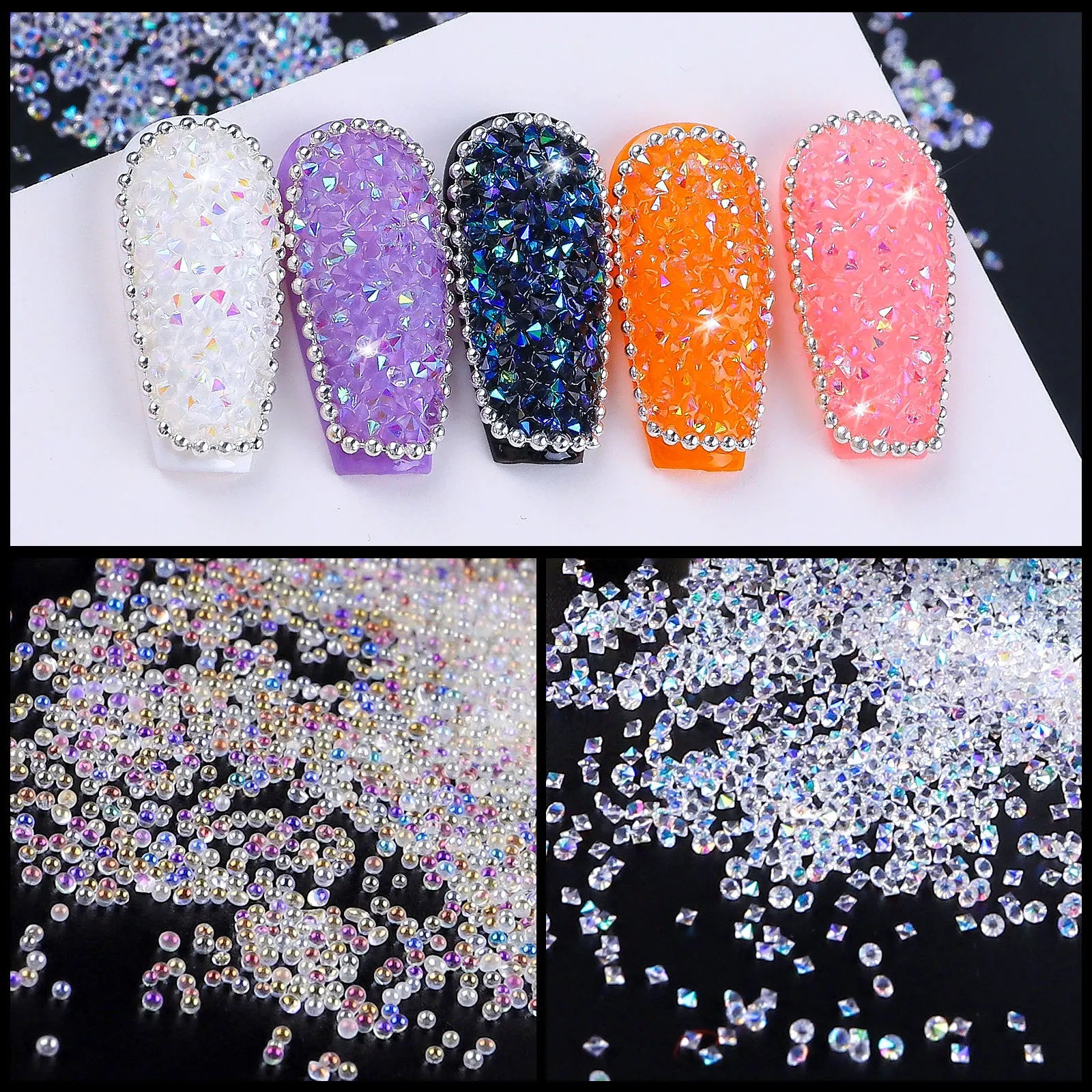 Hot Selling Nail Art Crystals Rhinestones High Quality Bulk Resin Crystals Nails Rhinestones