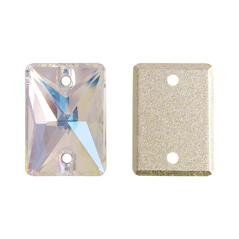 QIYI Multi Colors and Size Rectangle Sew-on Stone for Choice Clear Glass Flat Back Top Quality Sew on Rhinestones (3250)