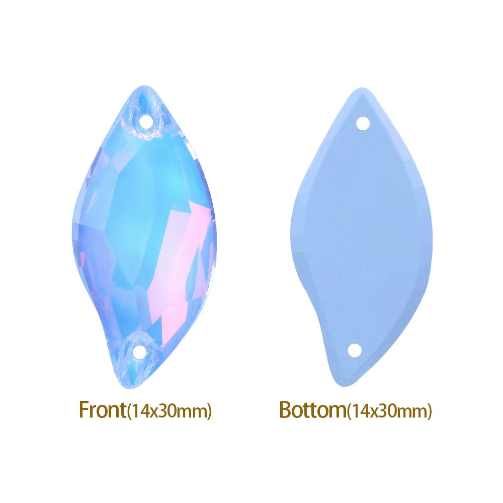 3254 QIYI Innovative Design Top Quality Grade AAAAAA Durable Clear Hard Pure Glass Flat Back Latest Fashion Sew-on Stone