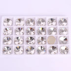 High Quality Sewing on Glitter Rivoli Rhinestones Pointback  Crystal Glass Fancy Stone for Garment Decoration