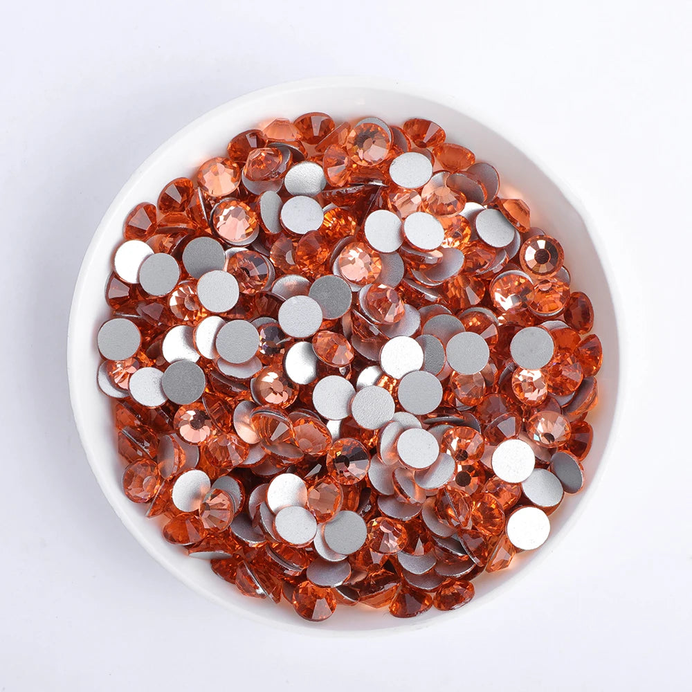 SS6-SS30 Wholesale Small Bag Non Hotfix Glue on 4A+ Quality Rhinestones Glass Crystal Flatback Regular Cut for Nail Art