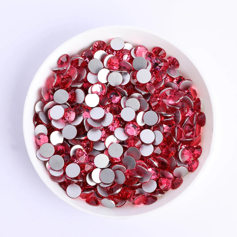 SS6-SS30 Wholesale Small Bag Non Hotfix Glue on 4A+ Quality Rhinestones Glass Crystal Flatback Regular Cut for Nail Art
