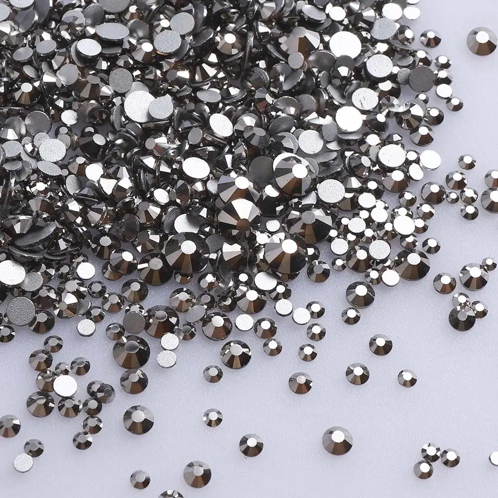 Wholesale Custom Ss4-ss20 Mix Size Rhinestone Non Hotfix Flat Back Rhinestones Bulk Crystal for Nair Art Decoration