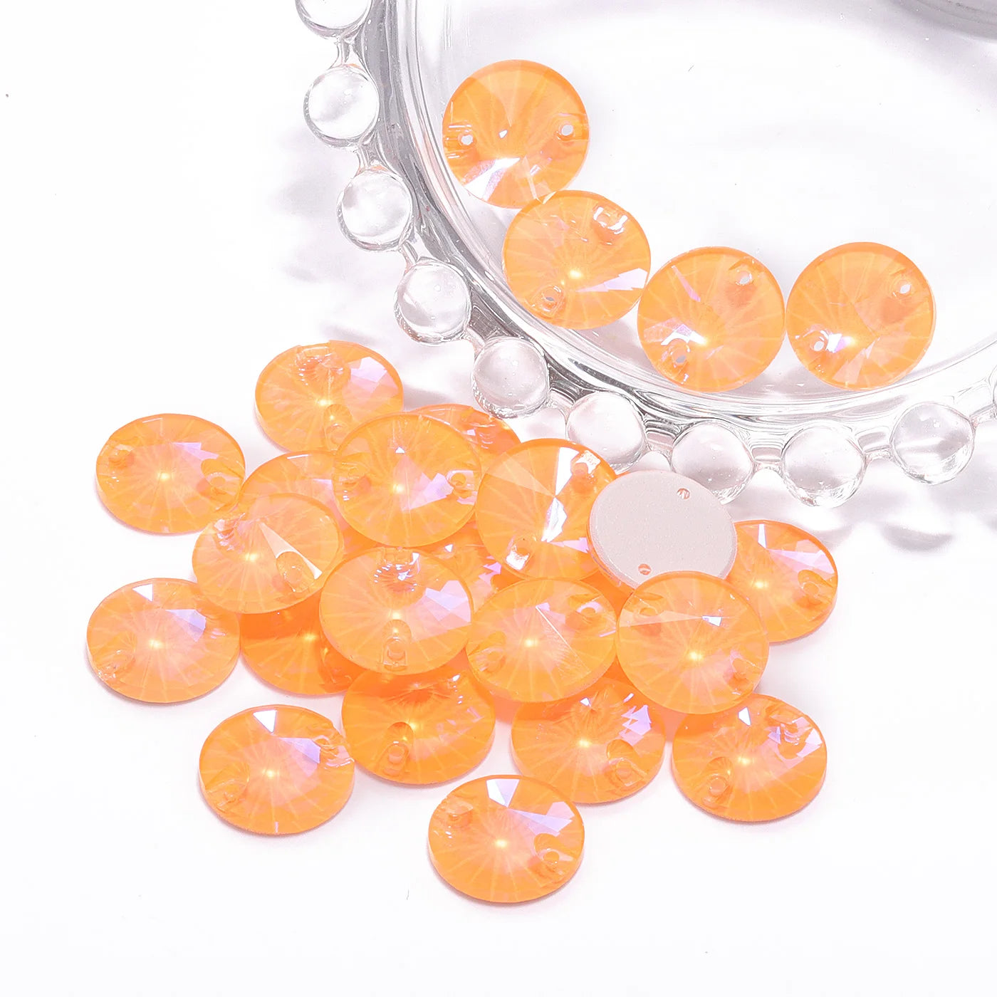 Ready to Ship Neon Rivoli Rhinestones 55 Colors Crystal  Sew-on Rhinestones Glass Clothing Flatback Sewing Stones for Women