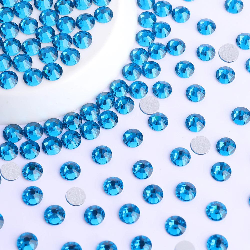 QIYI Wholesale 14400pcs Bulk Package Flatback Rhinestones Glitter Bling Glue on Luminous Rhinestones for Accessories