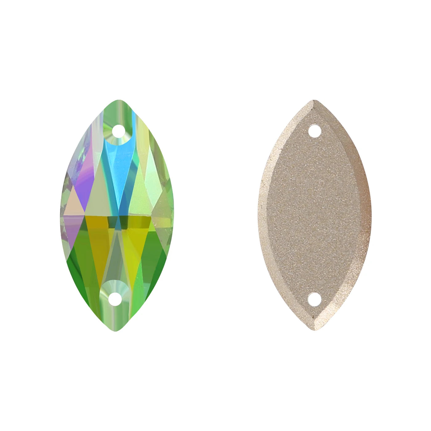 Wholesale Navette 55 Colors Shimmer Sew-on Rhinestones Horse Eye Glass Gems Clothing Flatback Sewing Stones for Jewelry Cloth