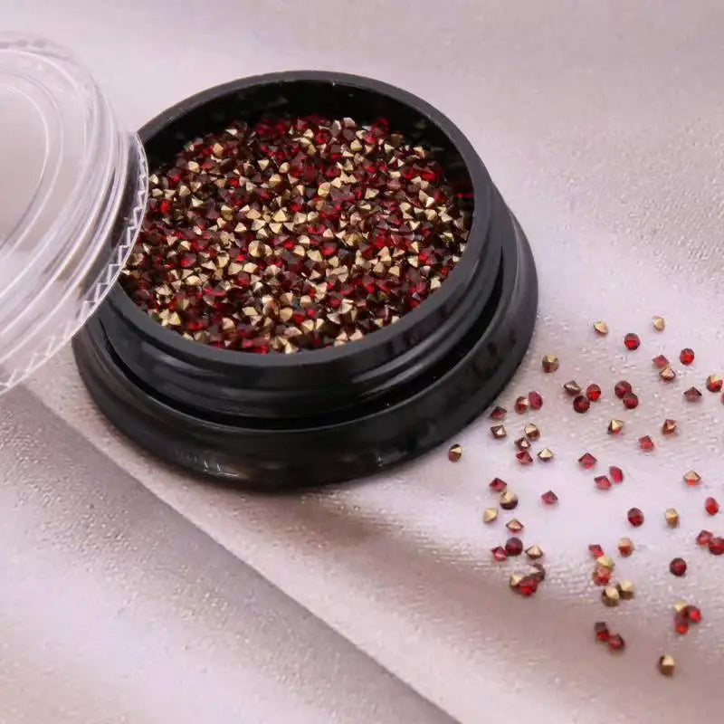 Hot Sales 1.2mm Box Packaging Crystal for Nail Art Diamond Nail Art Dust Micro Diamond Mini 3D Nail Art Crystal