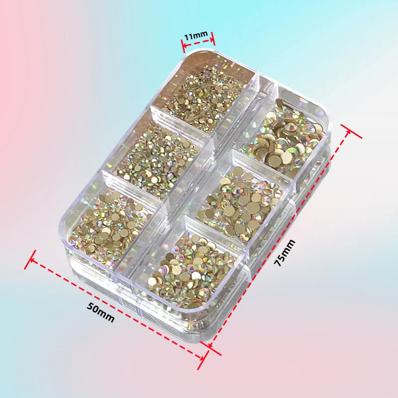 Hot Sales Nail Art Rhinestone Box Crystal Ab Colorful Rainbow Mix Shape Nail Diamond Decoration Nail Crystals Rhinestones