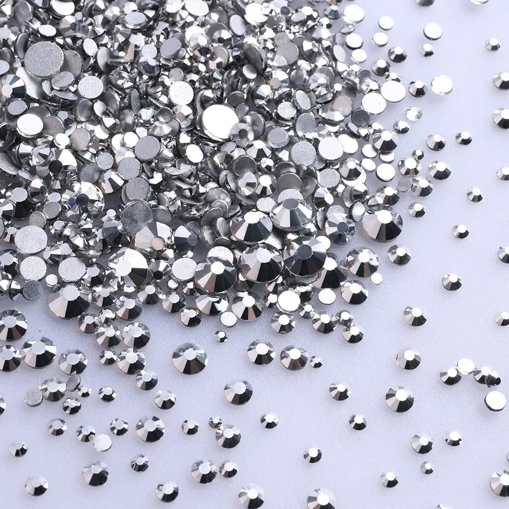 Wholesale High Quality Rhinestone Non Hotfix Bulk Transparent Crystal AB Glass Rhinestones Mixed Sizes