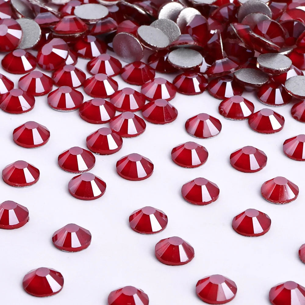 Ready Stock 10 Kinds Red Colors S6-SS30 Bulk Regular Cut 12 Facets 4A+ Rhinestones Crystal Angola 2024 New Design Glass Clothing