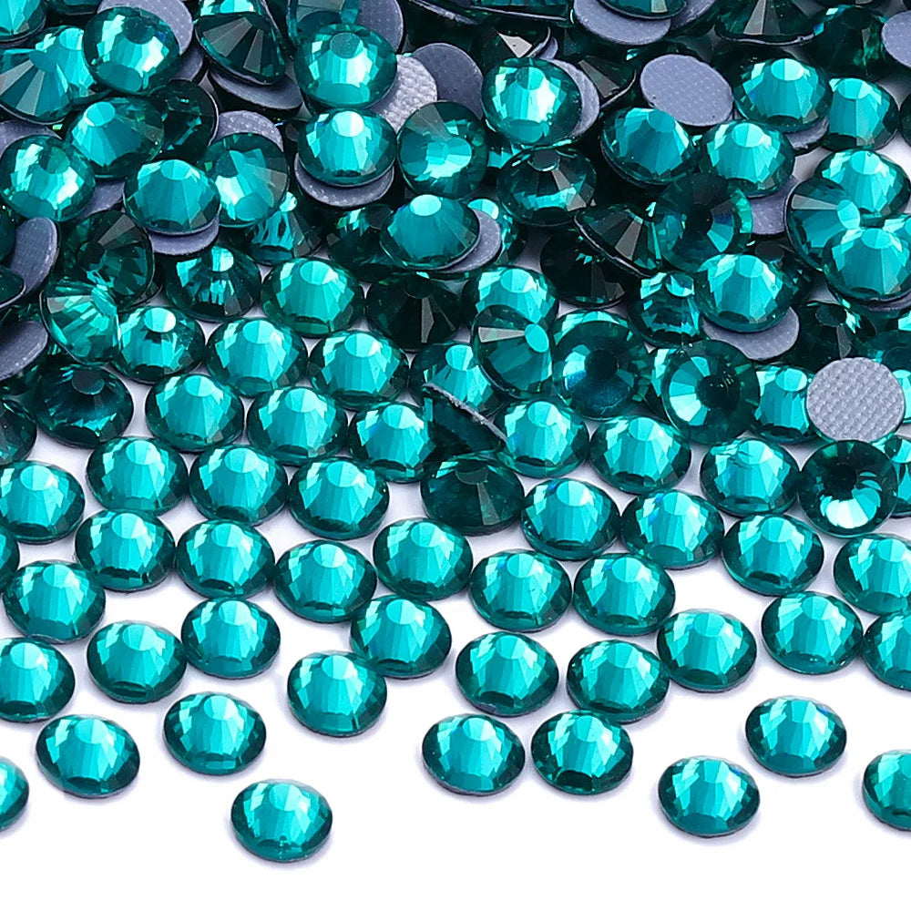 Factory Price Hotfix Glass Crystal Flat Back Rhinestone Round Hotfix Crystal Stone Shine Blilng  for Clothing Accessories