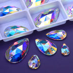 Factory Whosale Mixsize Drop Sew-on Rhinestones  Bulk Flatback Coloful Rhinestones Sewing Strass Bling for Jewelry Dress