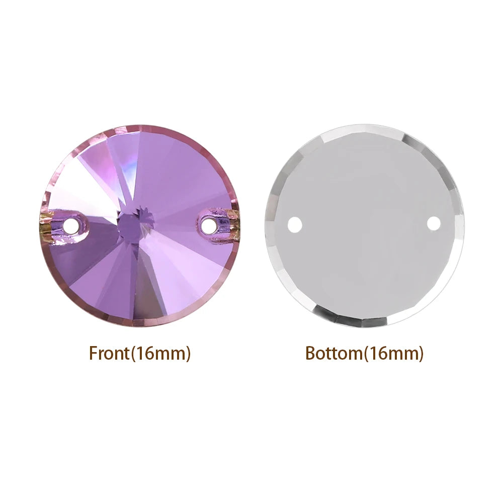 3200 QIYI Innovative Design Top Quality Rivoli Shape Flat Back Glass Crystal Sew on Rhinestones for Designer Garment Decoration