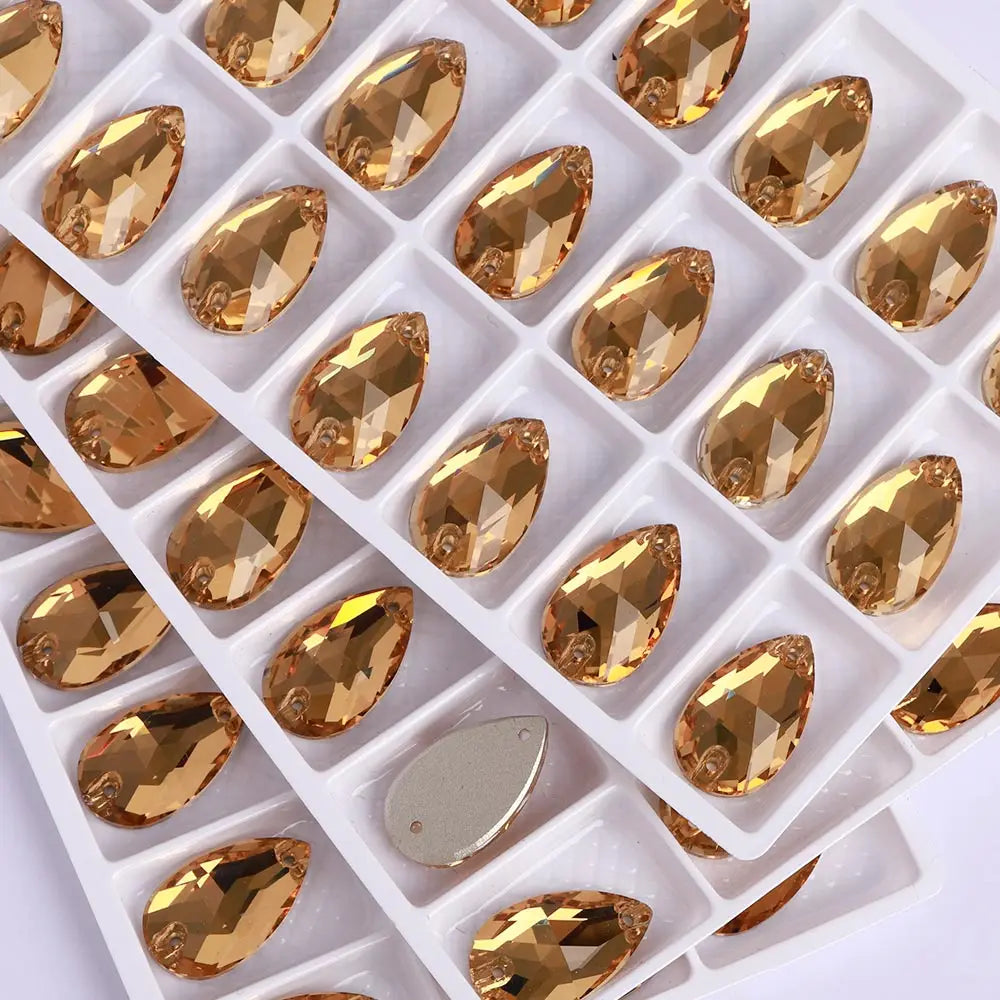 Wholesales Customize New Trend Drop  Shapes Colors Crystal Beads Sewing-On Rhinestones for Jewelry Clothes