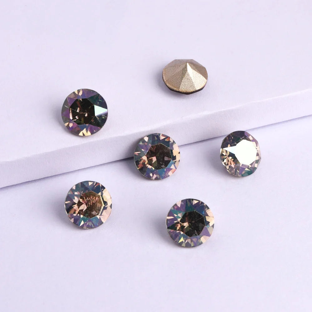 QIYI High Quality Factory Wholesale 200+ Colors Trendy Shimmer Luxury K9 XIRIUS Chaton Pointback Rhinestone for Decoration Cloth