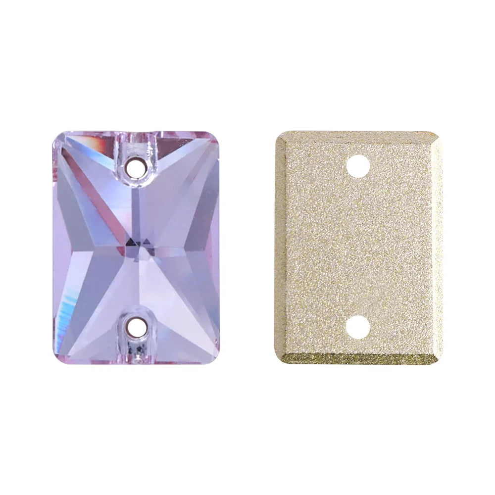 QIYI Multi Colors and Size Rectangle Sew-on Stone for Choice Clear Glass Flat Back Top Quality Sew on Rhinestones (3250)