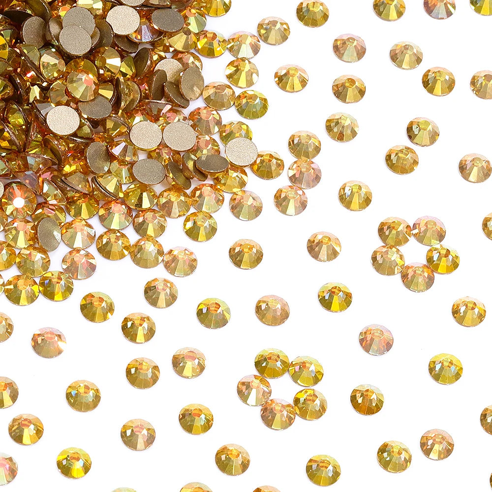 SS6-SS30 Wholesale Small Bag Non Hotfix Glue on 4A+ Quality Rhinestones Glass Crystal Flatback Regular Cut for Nail Art