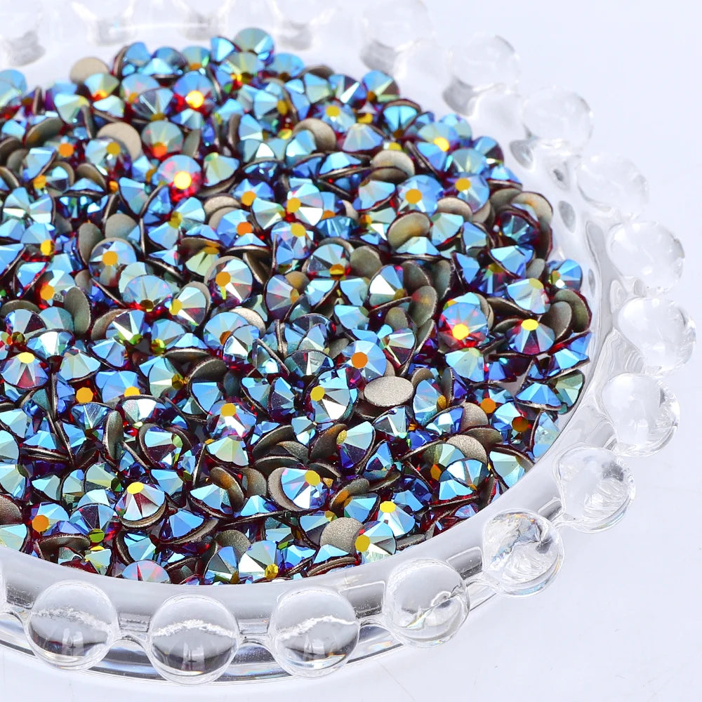 SS10-SS40 Colorful Non Hotfix Rhinestones Golden Base Flat Back Bling Glitter Glass Stones Crystal Strass Diamond for Nail
