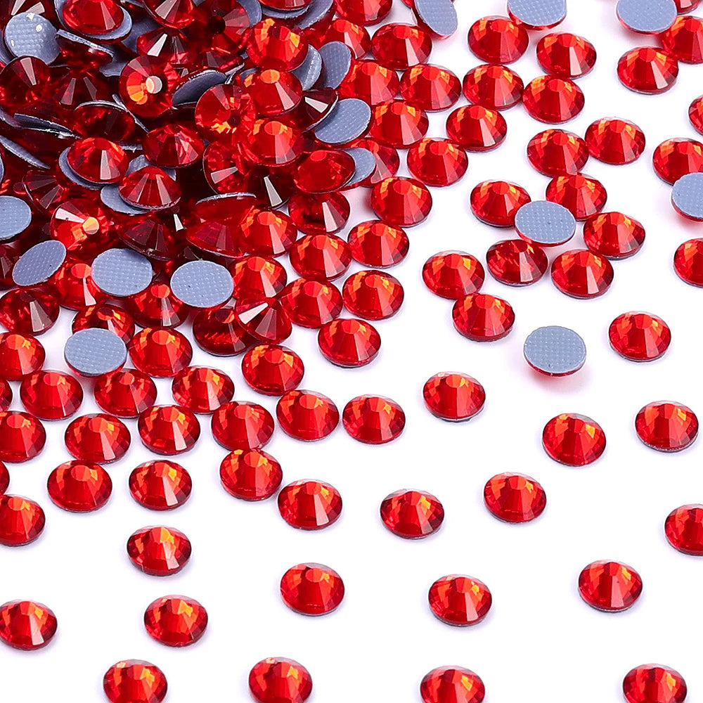 Ready Stock Flat Back Hotfix Glass Crystal Rhinestone Round Hotfix Crystal Stone Girls Love Bling Bling for Clothing Accessories