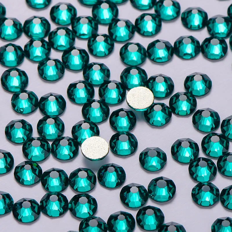 2088 Flatback Non Hotfix Rhinestones Top Quality 8 Big 8 Small 16 Cut Facets Glass Crystal Round Diamond for Wedding Dress