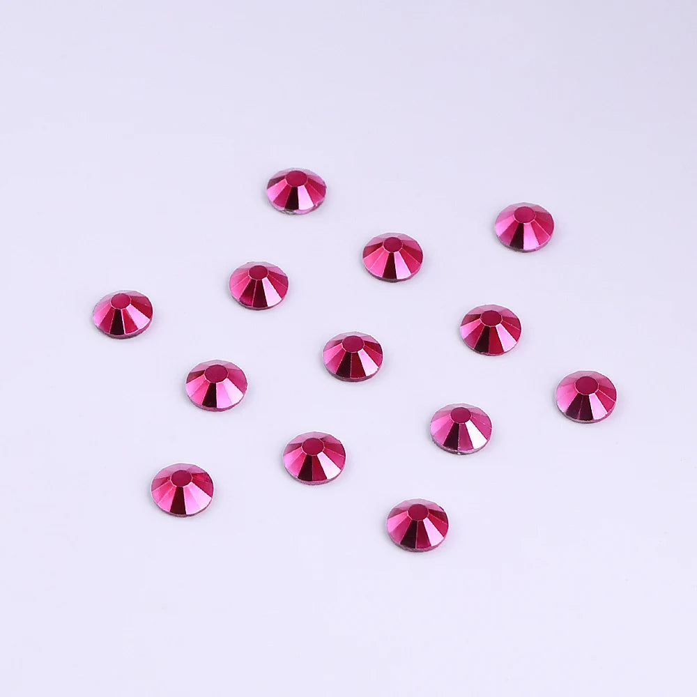 Wholesale 1440pcs Customize Flat Back Crystal Rhinestones Mineral Fuchsia Nail Charms Diamond Glass Bulk for Jewelry