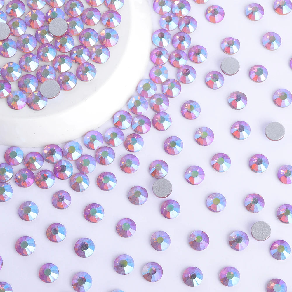 QIYI Wholesale 14400pcs Bulk Package Flatback Rhinestones Glitter Bling Glue on Luminous Rhinestones for Accessories