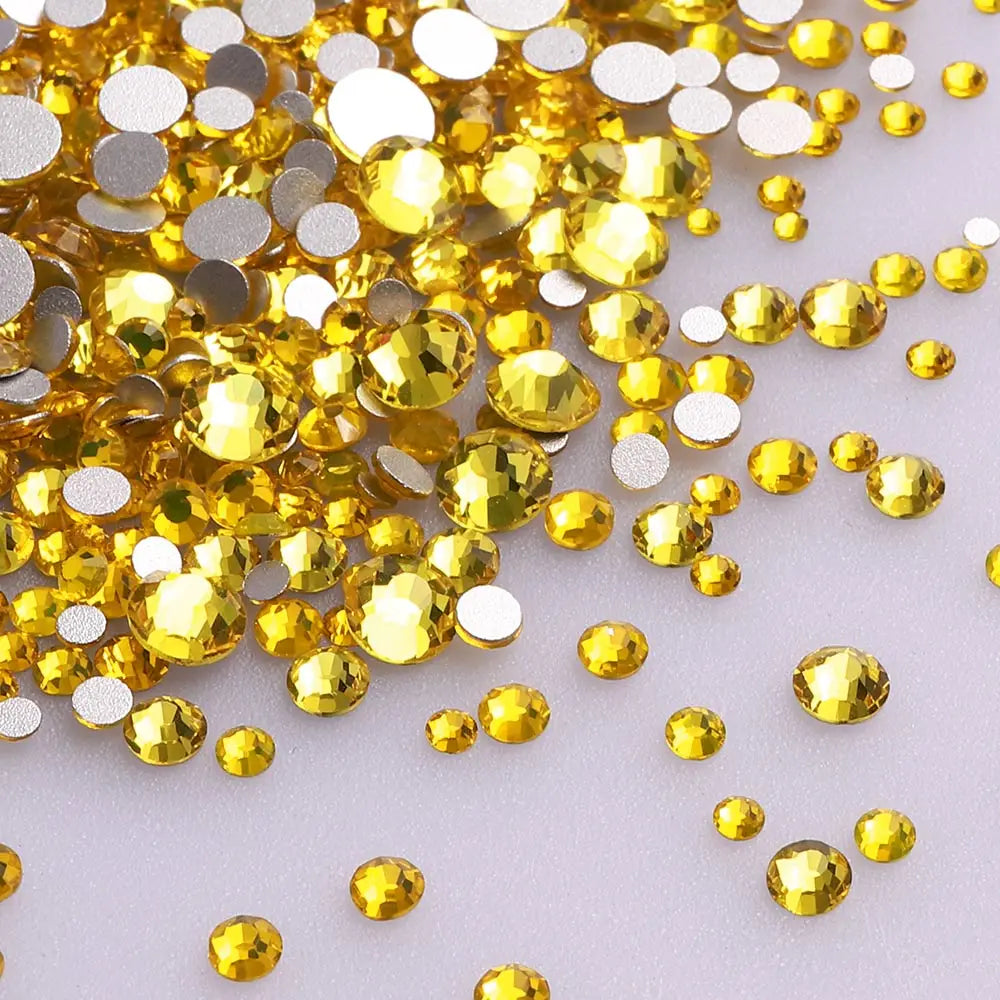 QIYI Rhinestone Mix Sizes Gems Charms Nail Art Rhinestones for Designs Flat Back Crystal High Quality Wholesale 3D Glass Silver