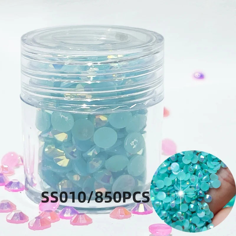 2024 Exquisite Bottled 3mm/5mm/6mm Resin Flat Back Crystal Rhinestone Self Adhesive Nail Diamond Decoration
