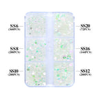 QIYI High Quality 1440pcs Aurora Mixed 6 Grid Box Glass Crystal Diamond Nail Art Decoration Glitters Stone for Nail Charms