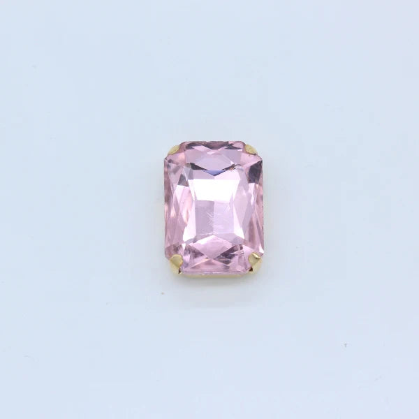 All-size 24-colors Flatback rectangle sew on glass stone Gems sewing crystal rhinestone gold plated button clothes Decorations